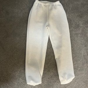 Waffle white cuffed sweatpants XS princess polly